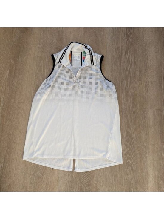 Lucky in Love Tops - Lucky in Love Women's Tennis Golf Polo Sleeveless Shirt White Size M (Y10)